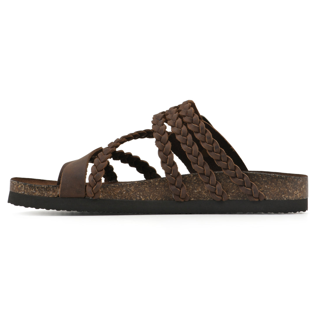Hayleigh Footbeds Sandal - Brown Leather
