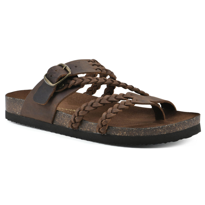 Hayleigh Footbeds Sandal - Brown Leather