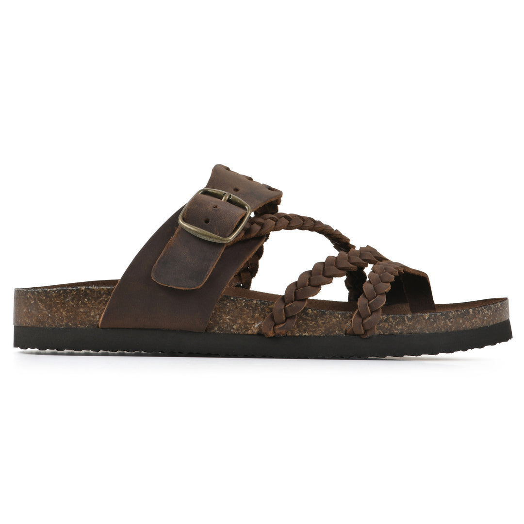 Hayleigh Footbeds Sandal - Brown Leather