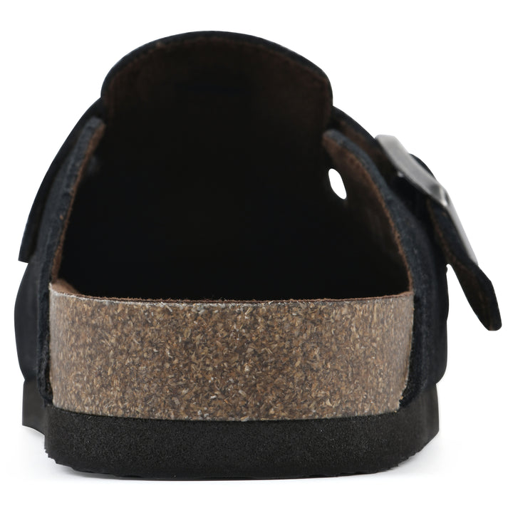 Bari Footbeds Clog - Black Suede