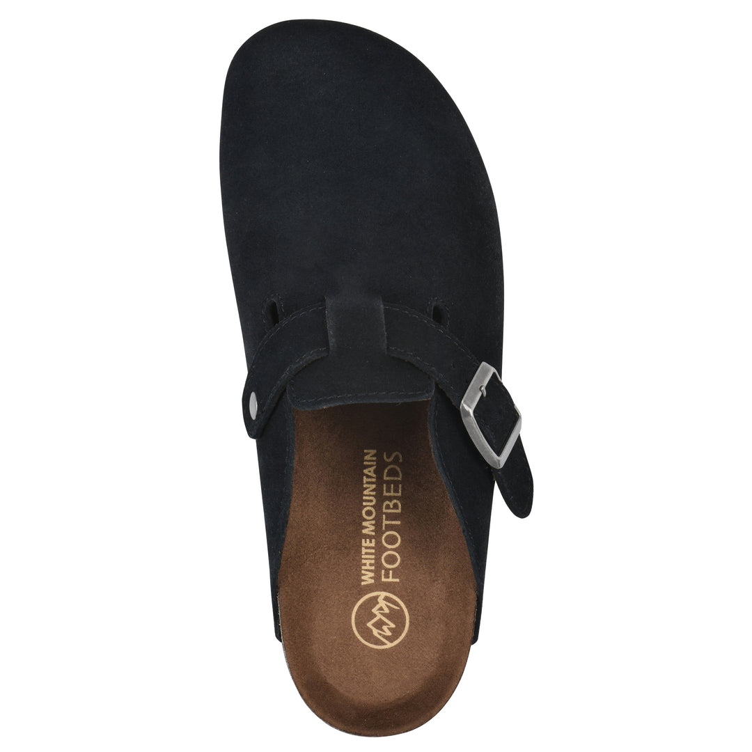 Bari Footbeds Clog - Black Suede
