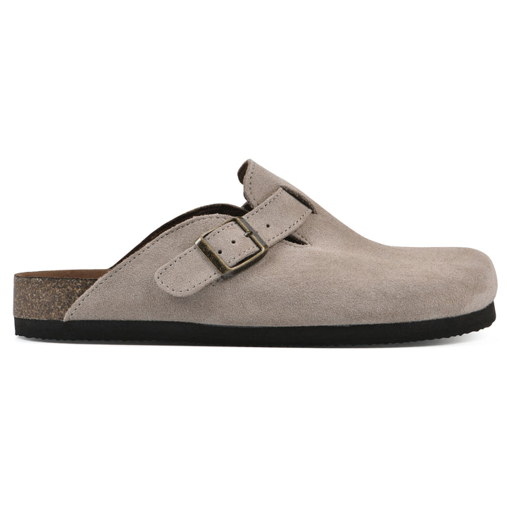 Bari Footbeds Clog - Taupe Suede