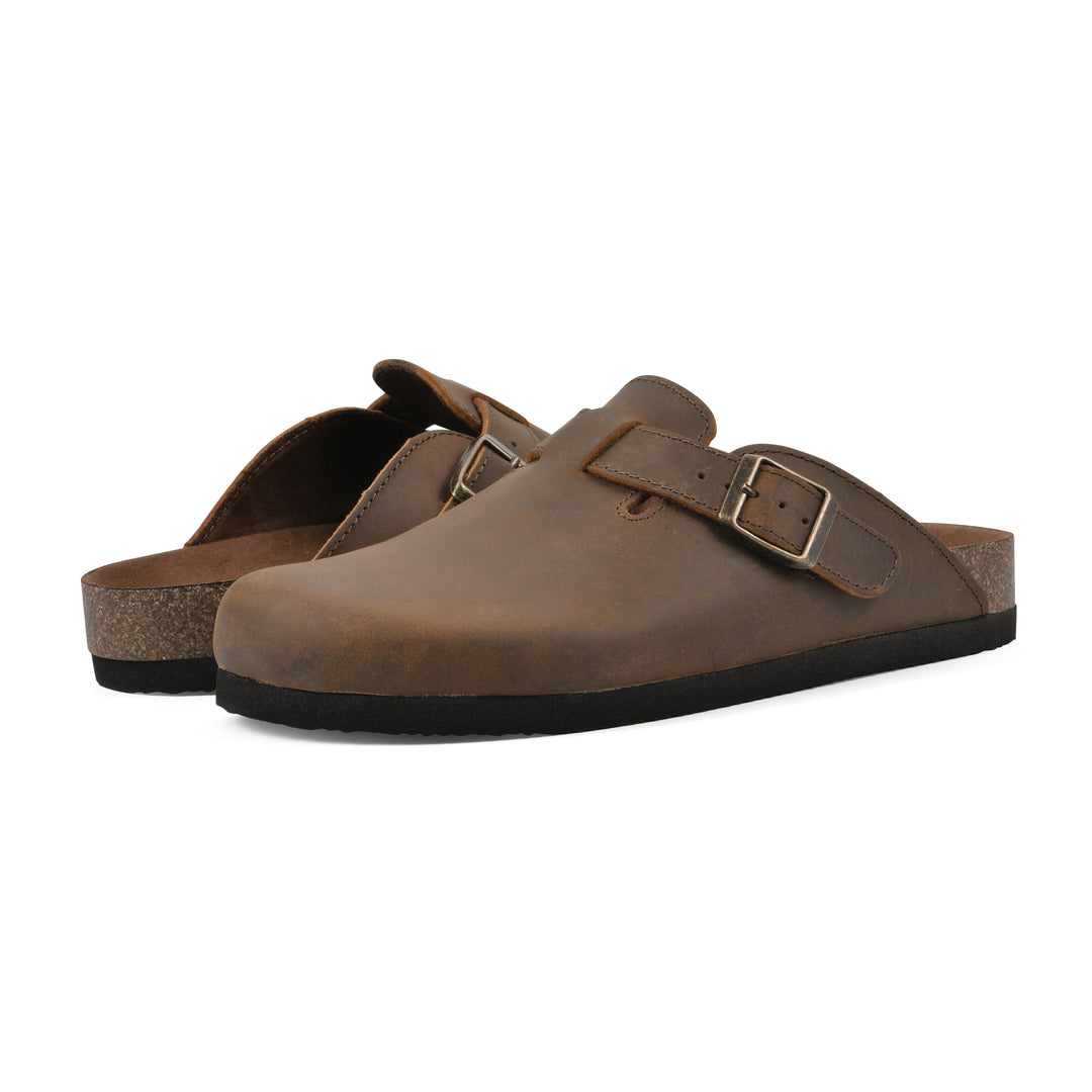 Bari Footbeds Clog - Whiskey Leather