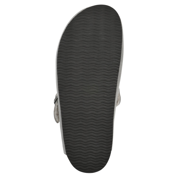 Bari Footbeds Clog - Light Grey Suede Faux Fur Lined