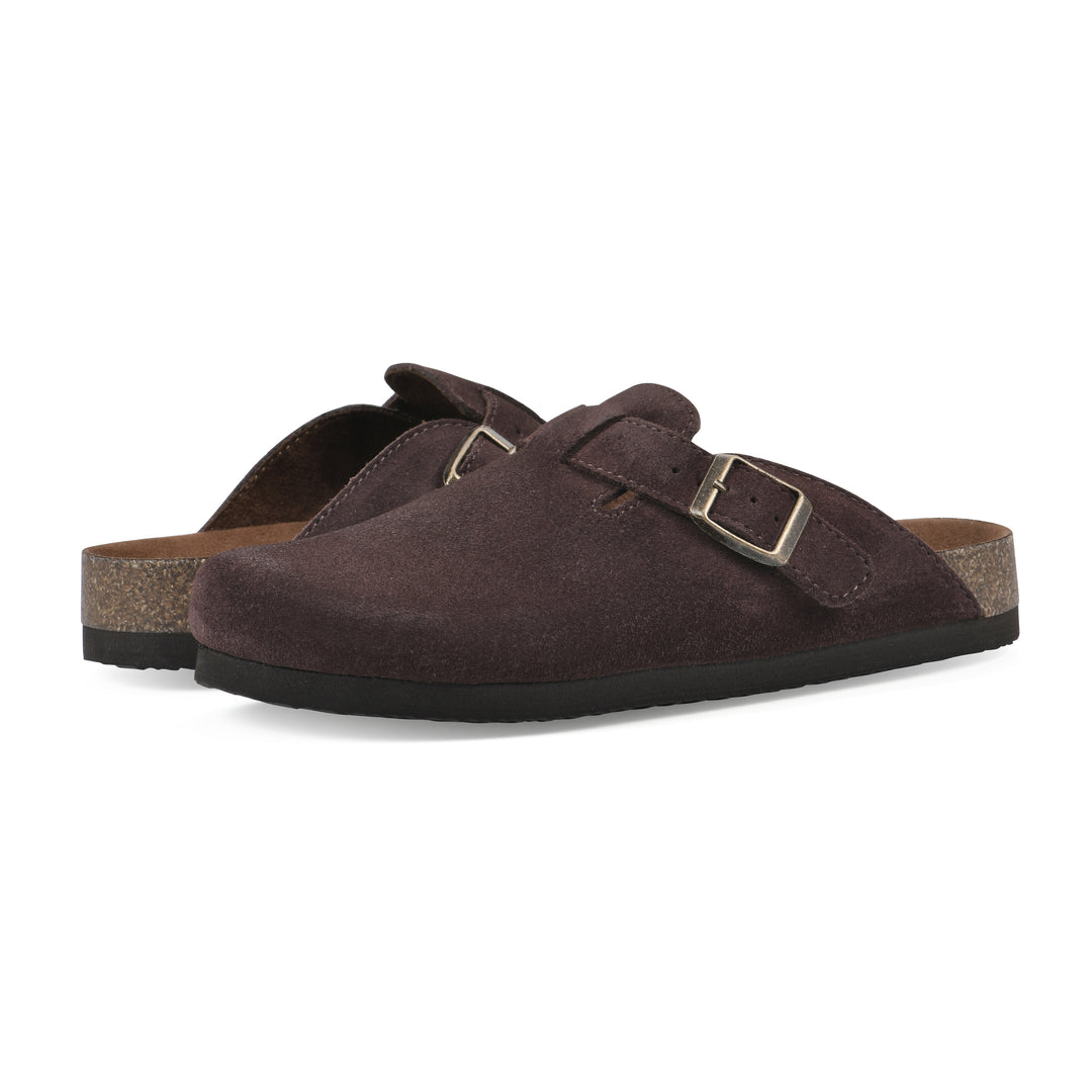 Bari Footbeds Clog - Brown Suede