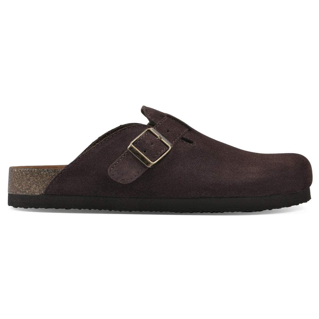 Bari Footbeds Clog - Brown Suede