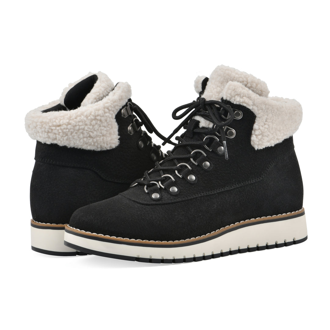 Cozy Bootie - Black Pebbled Fabric