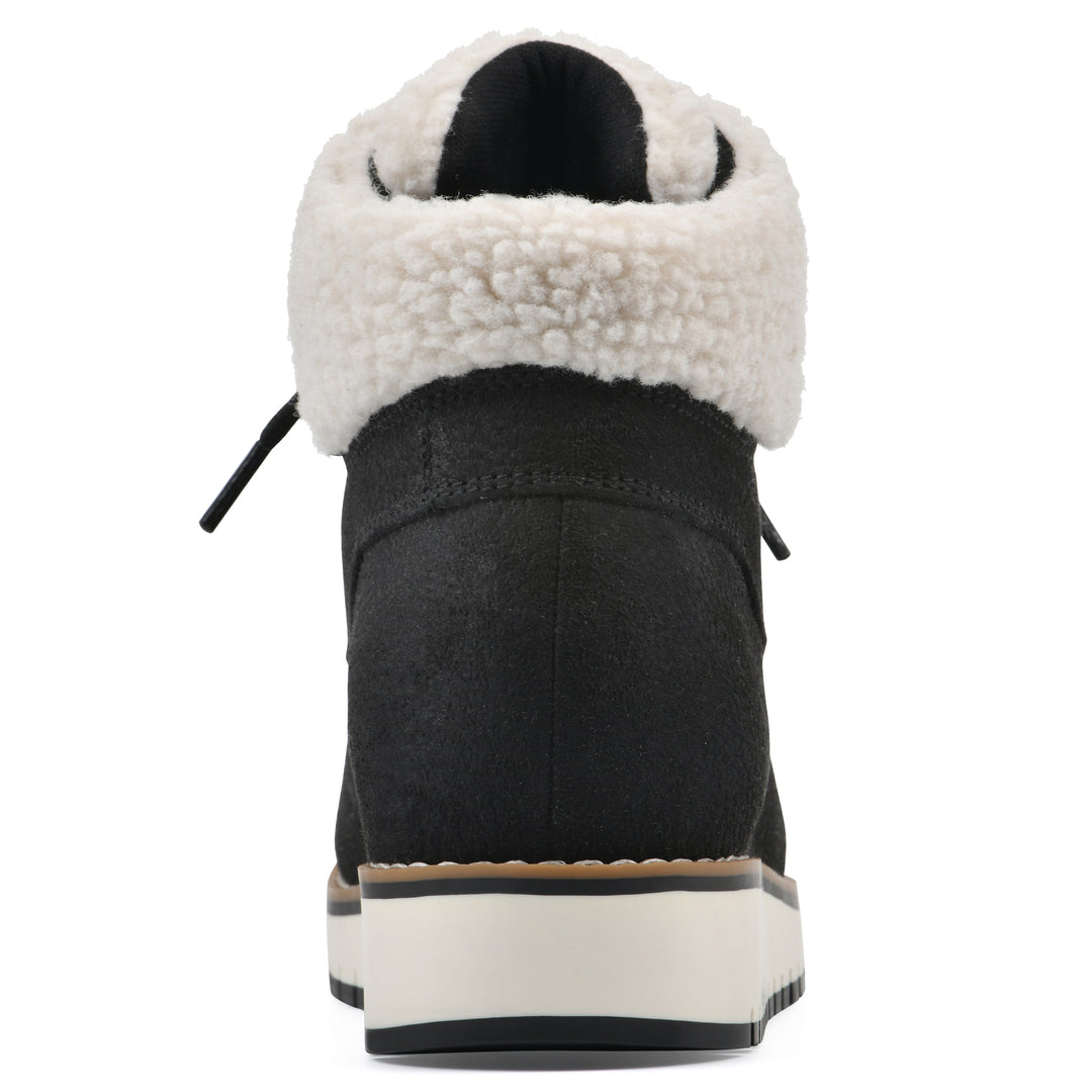 Cozy Bootie - Black Pebbled Fabric