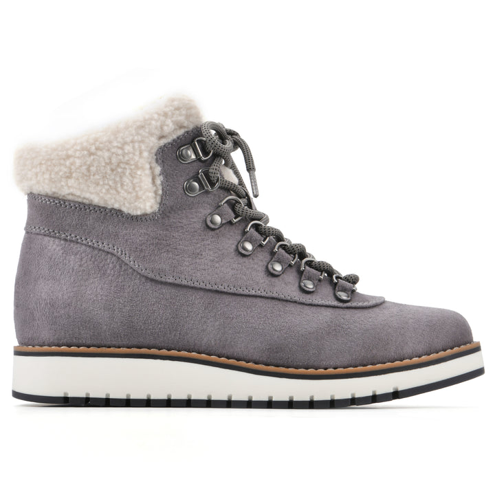 Cozy Bootie - Light Grey Pebbled Fabric