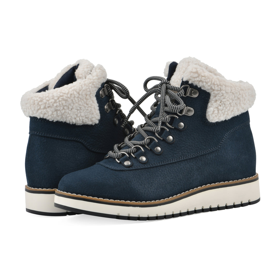 Cozy Bootie - Navy Pebbled Fabric