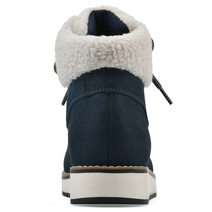 Cozy Bootie - Navy Pebbled Fabric