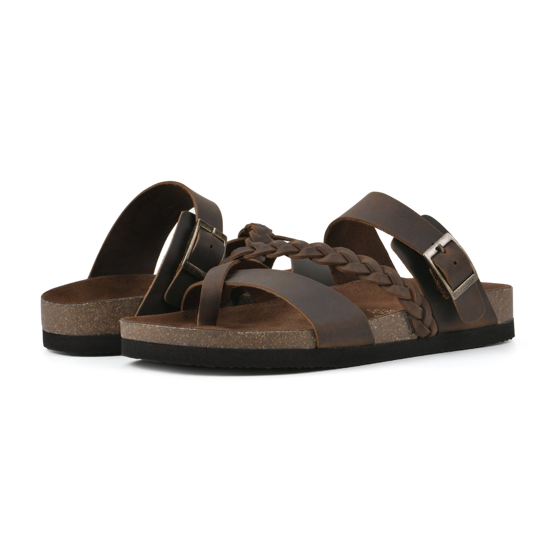 Hazy Footbeds Sandal - Brown Leather
