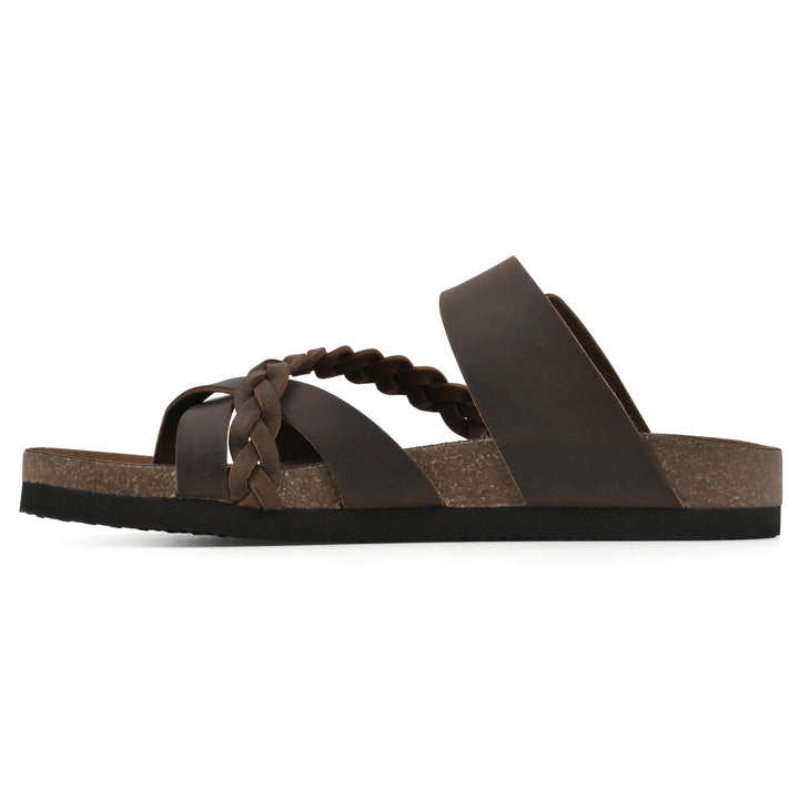 Hazy Footbeds Sandal - Brown Leather
