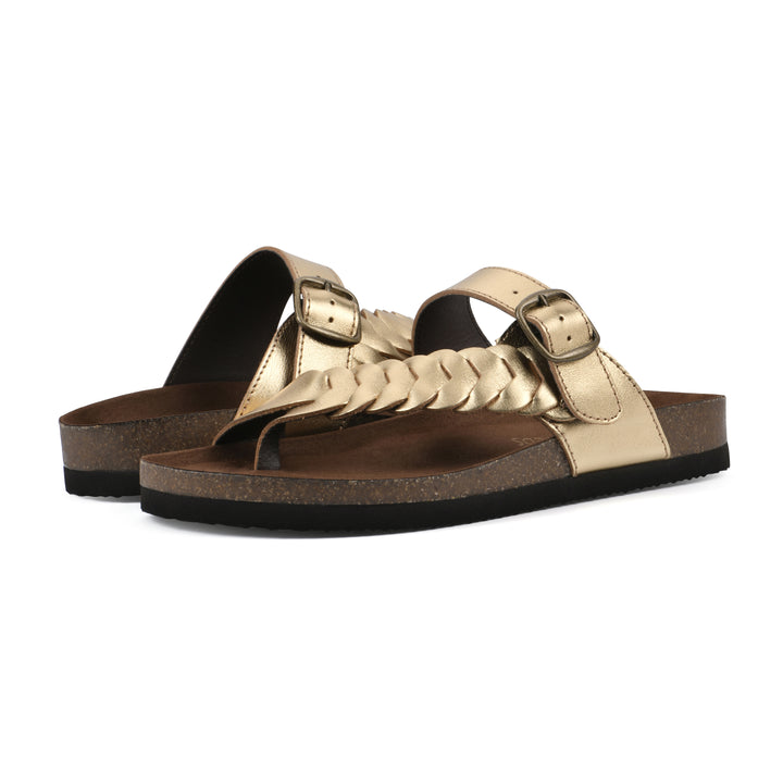 Happier Footbeds Sandal - Antique Gold Leather