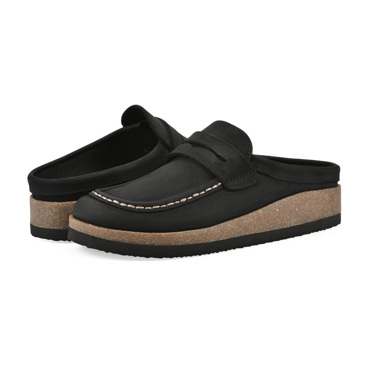 Brinlee Footbeds Clog - Black Leather