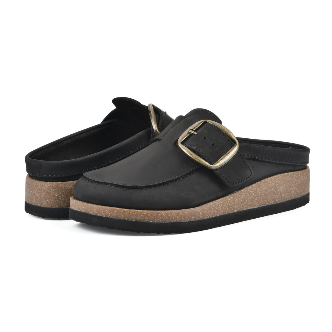 Bueno Footbeds Clog - Black Leather