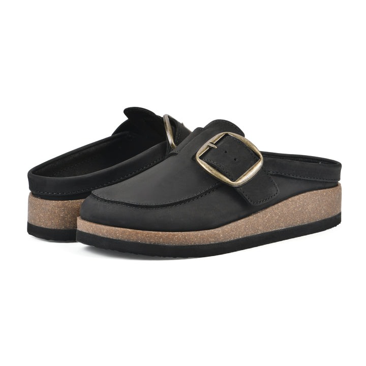 Bueno Footbeds Clog - Black Leather