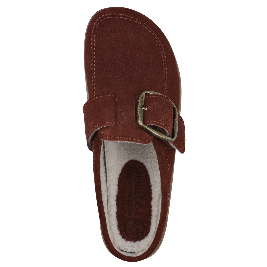 Bueno Footbeds Clog - Rust Suede with Faux Fur Lining