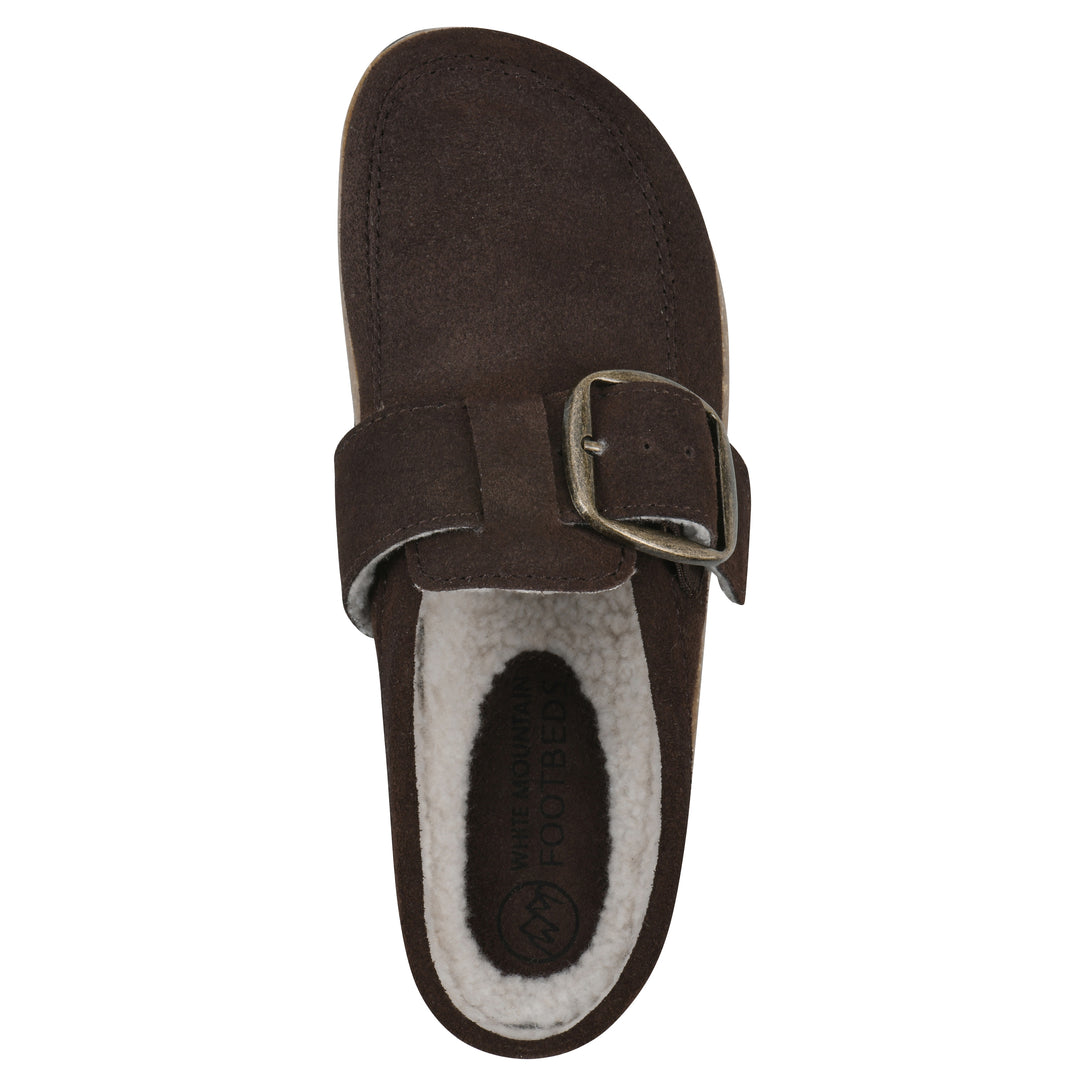 Bueno Footbeds Clog - Brown Suede with Faux Fur Lining