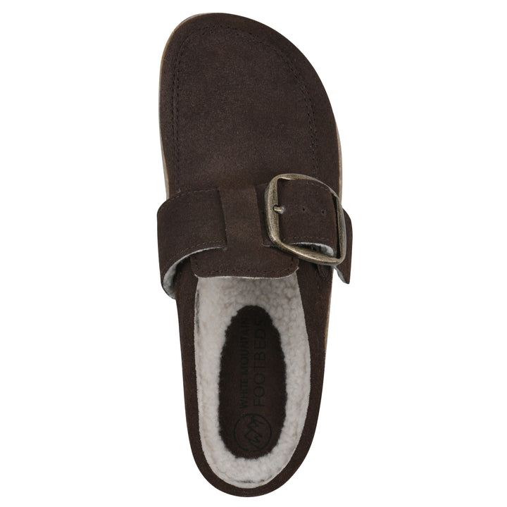 Bueno Footbeds Clog - Brown Suede with Faux Fur Lining