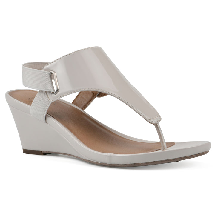 All Dres Wedge Sandal - Eggshell Patent