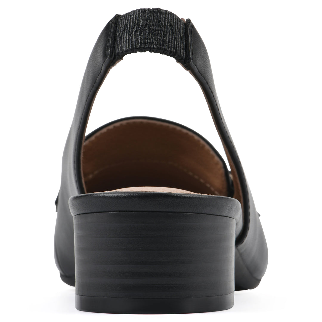 Boreal Slingback Heel - Black Faux Leather