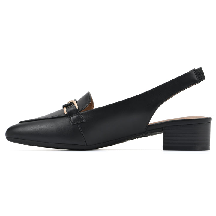 Boreal Slingback Heel - Black Faux Leather