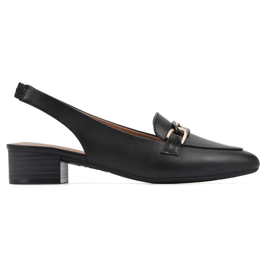 Boreal Slingback Heel - Black Faux Leather
