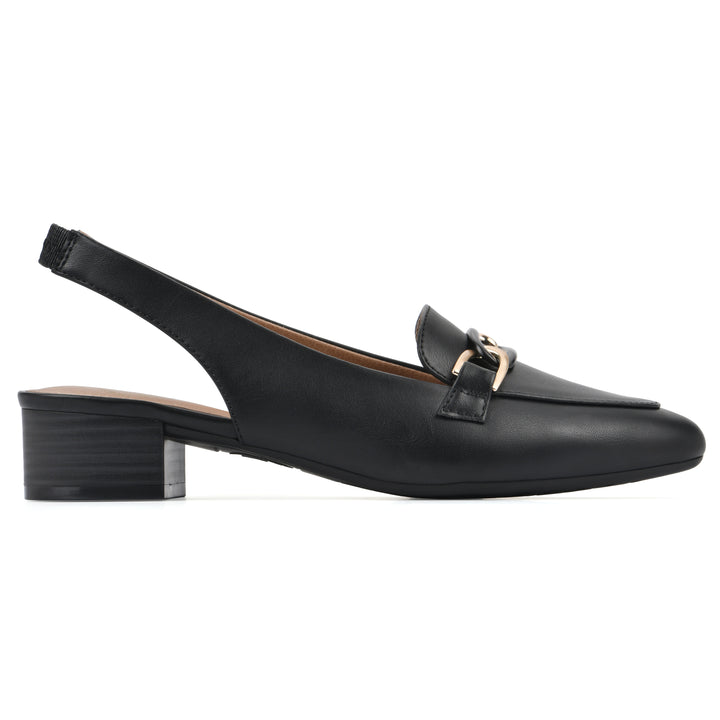 Boreal Slingback Heel - Black Faux Leather