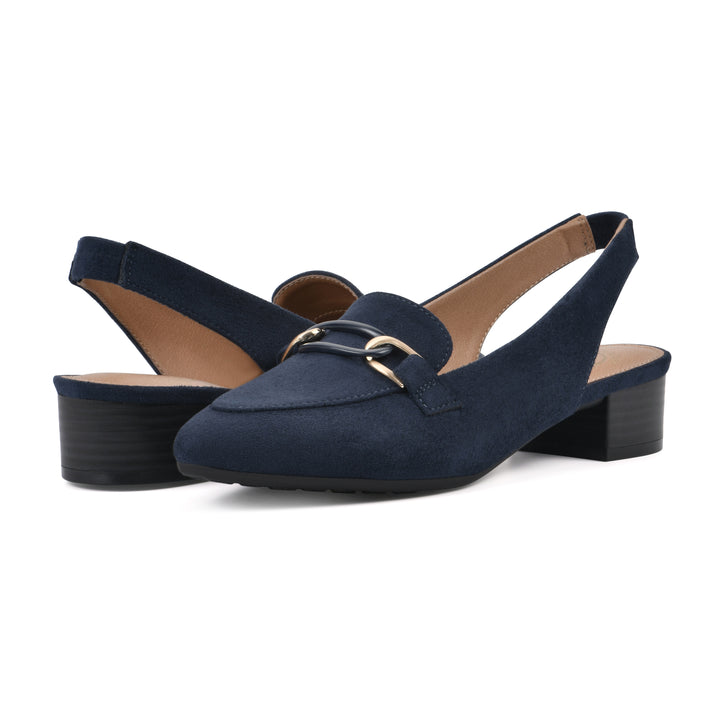 Boreal Slingback Heel - Navy Fabric