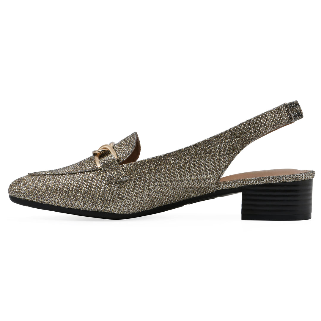 Boreal Slingback Heel - Gold Glitter Fabric