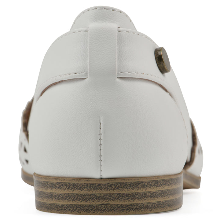 Nobler Flat - White Faux Leather