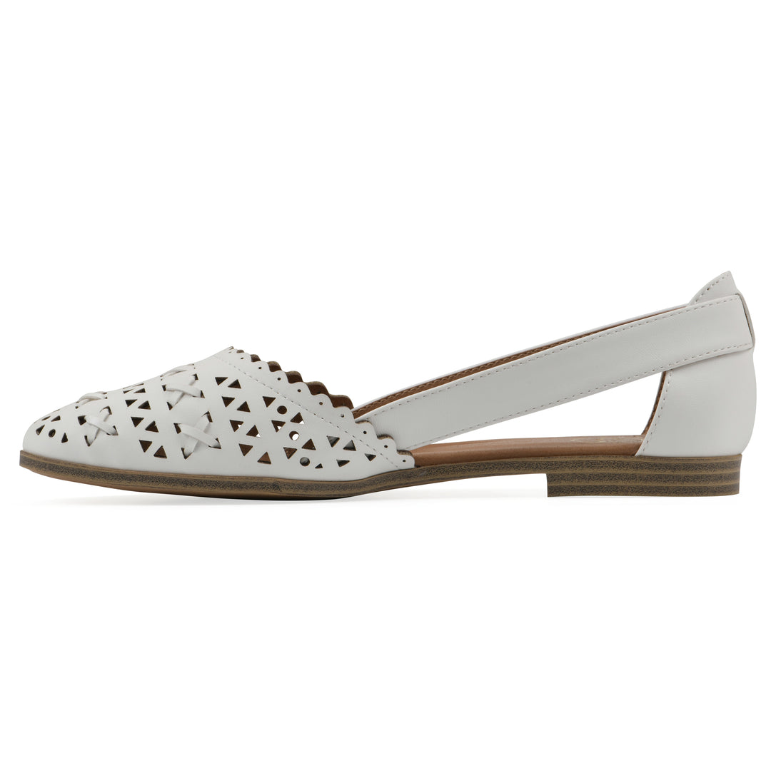 Nobler Flat - White Faux Leather