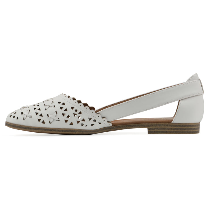 Nobler Flat - White Faux Leather