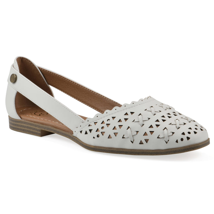 Nobler Flat - White Faux Leather