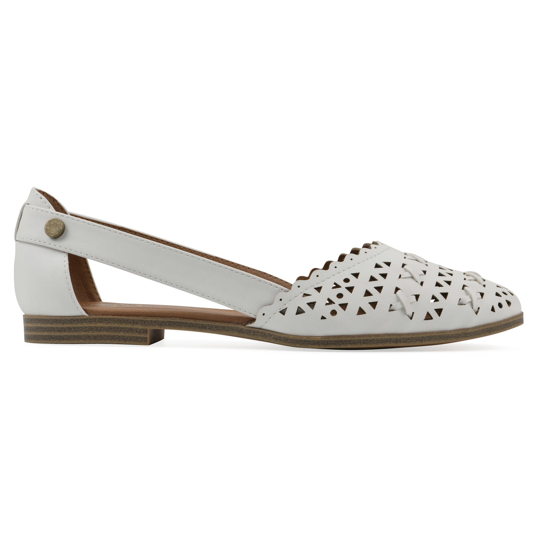 Nobler Flat - White Faux Leather