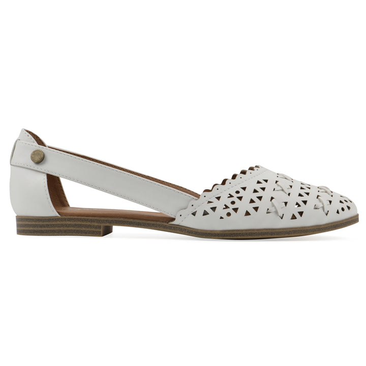 Nobler Flat - White Faux Leather