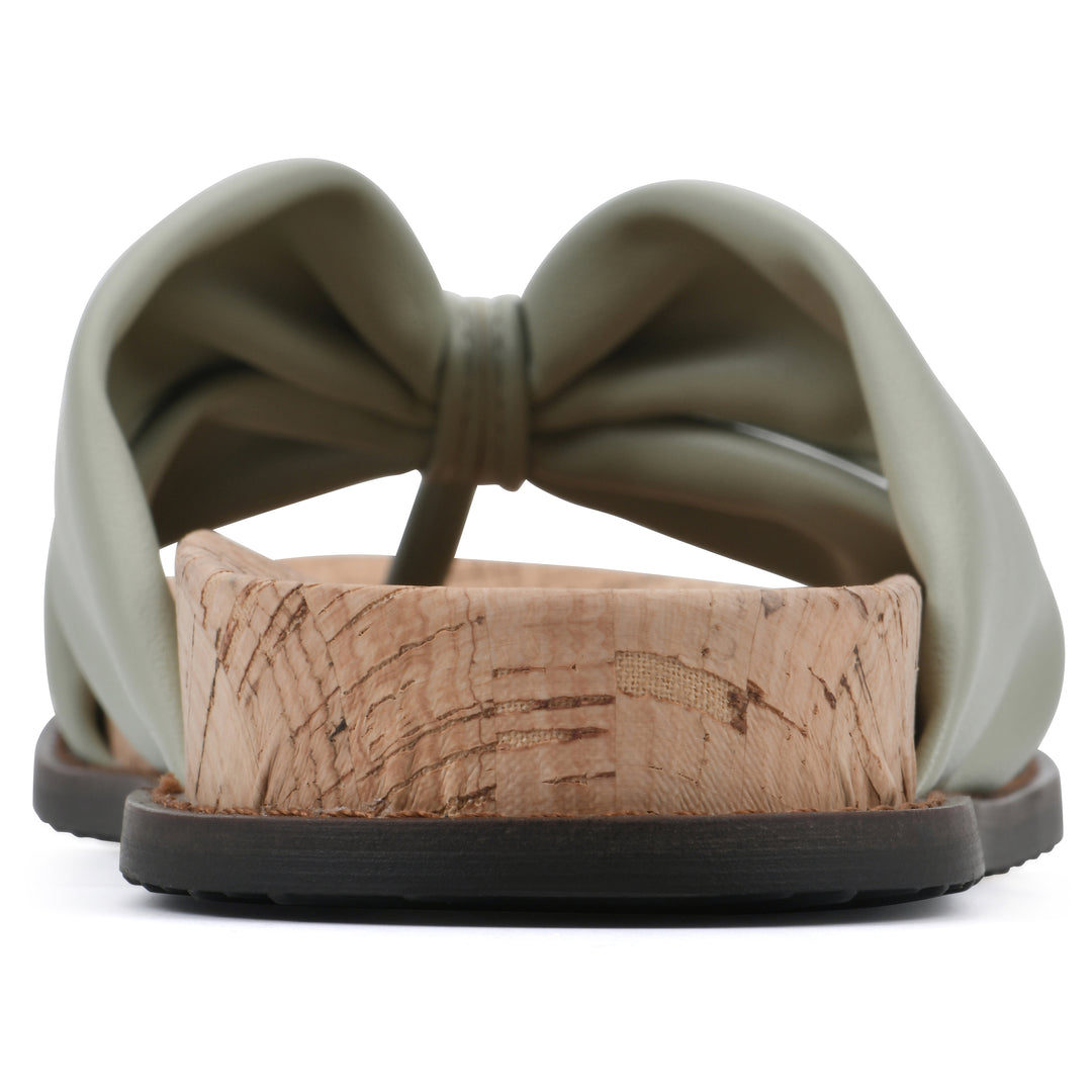 Malanga Footbeds Sandal - Pale Green Faux Leather