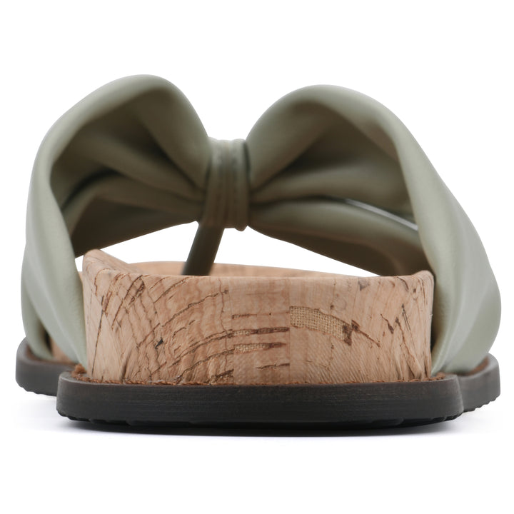 Malanga Footbeds Sandal - Pale Green Faux Leather