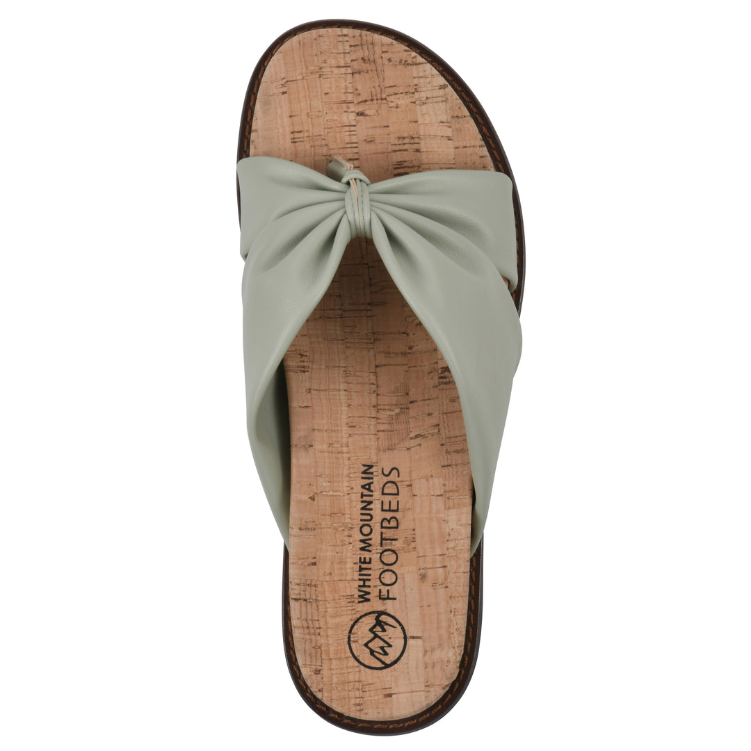 Malanga Footbeds Sandal - Pale Green Faux Leather