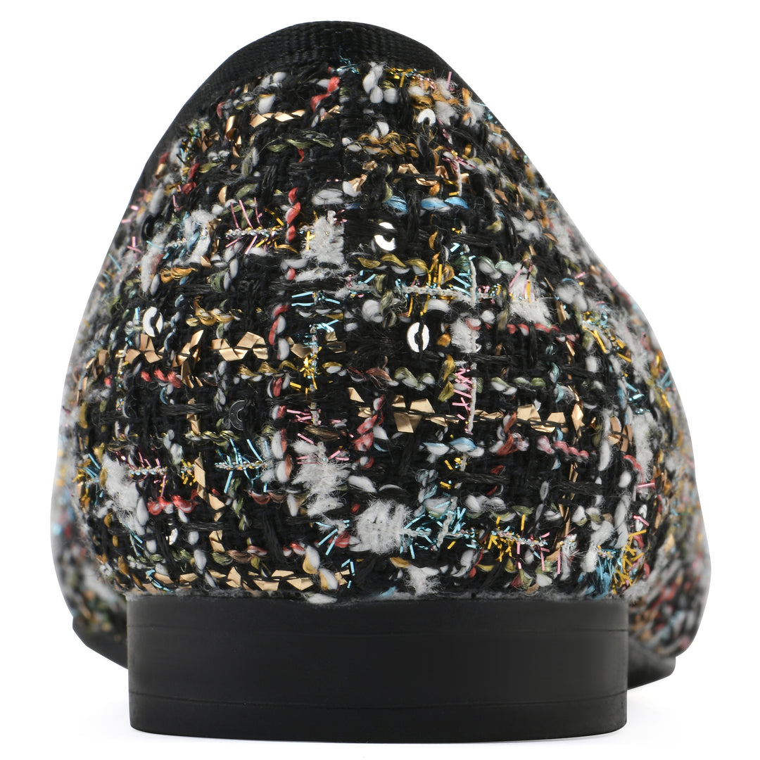 Bocci Flat - Black Boucle Fabric