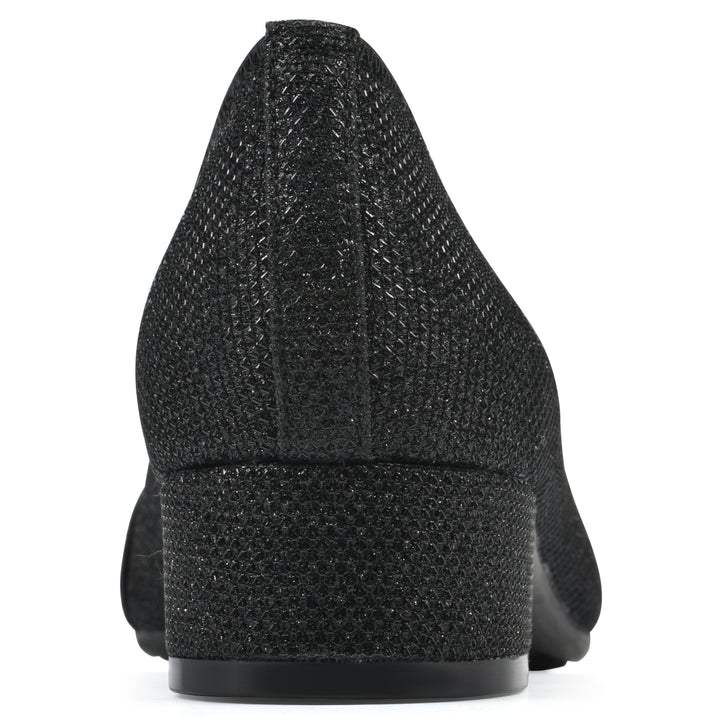 Bordeaux Heel - Black Glitter Fabric