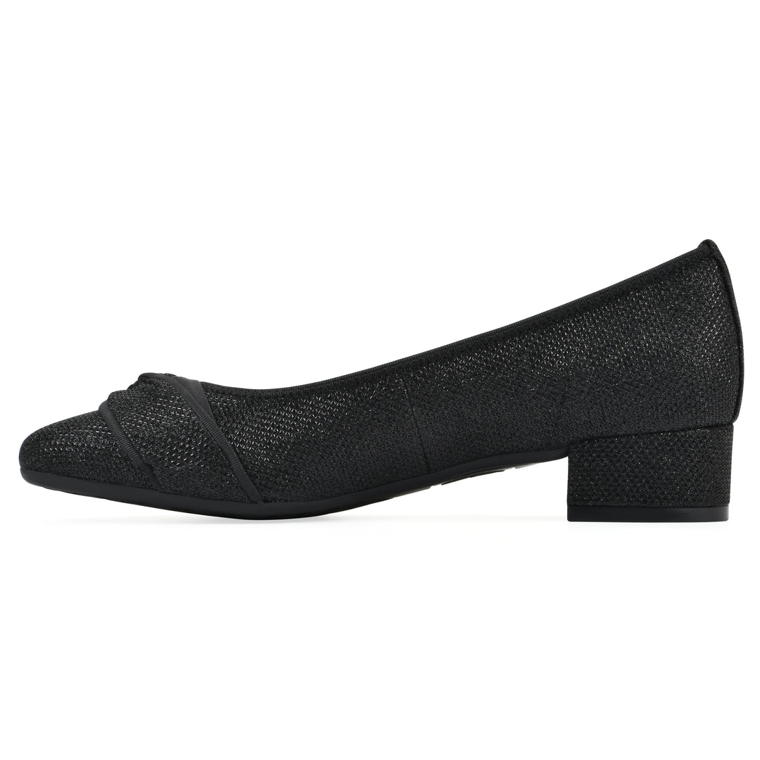 Bordeaux Heel - Black Glitter Fabric