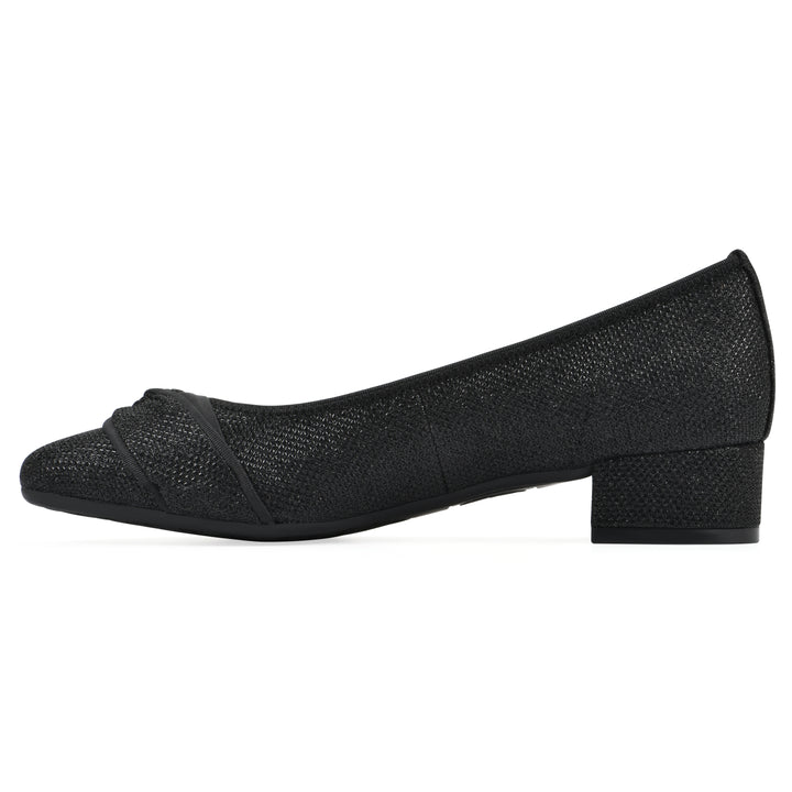 Bordeaux Heel - Black Glitter Fabric