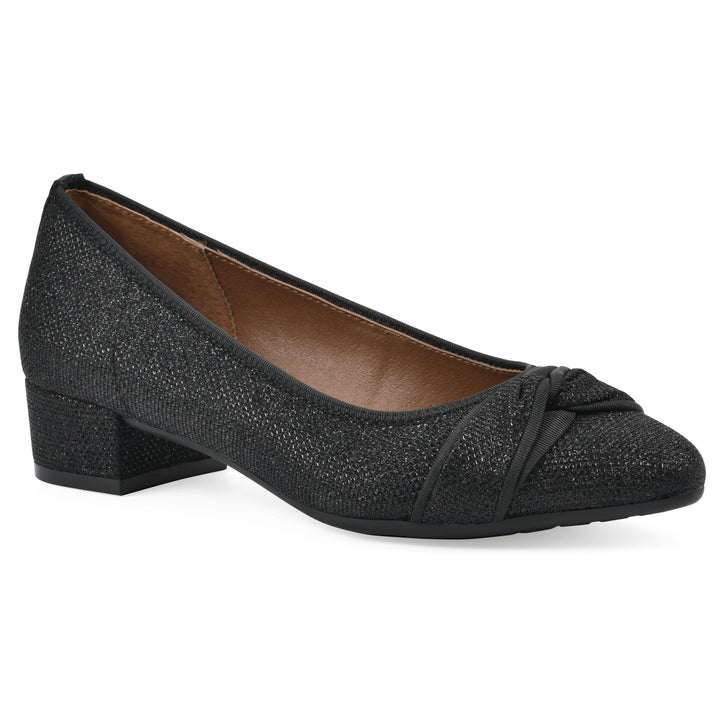 Bordeaux Heel - Black Glitter Fabric