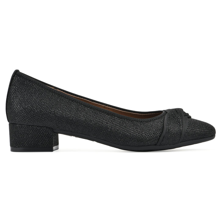 Bordeaux Heel - Black Glitter Fabric