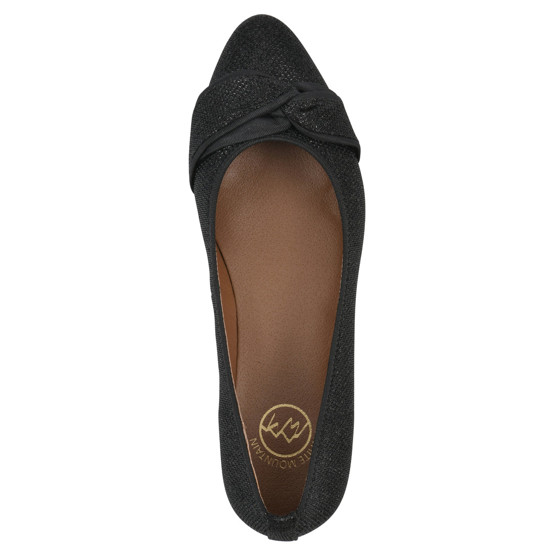 Bordeaux Heel - Black Glitter Fabric