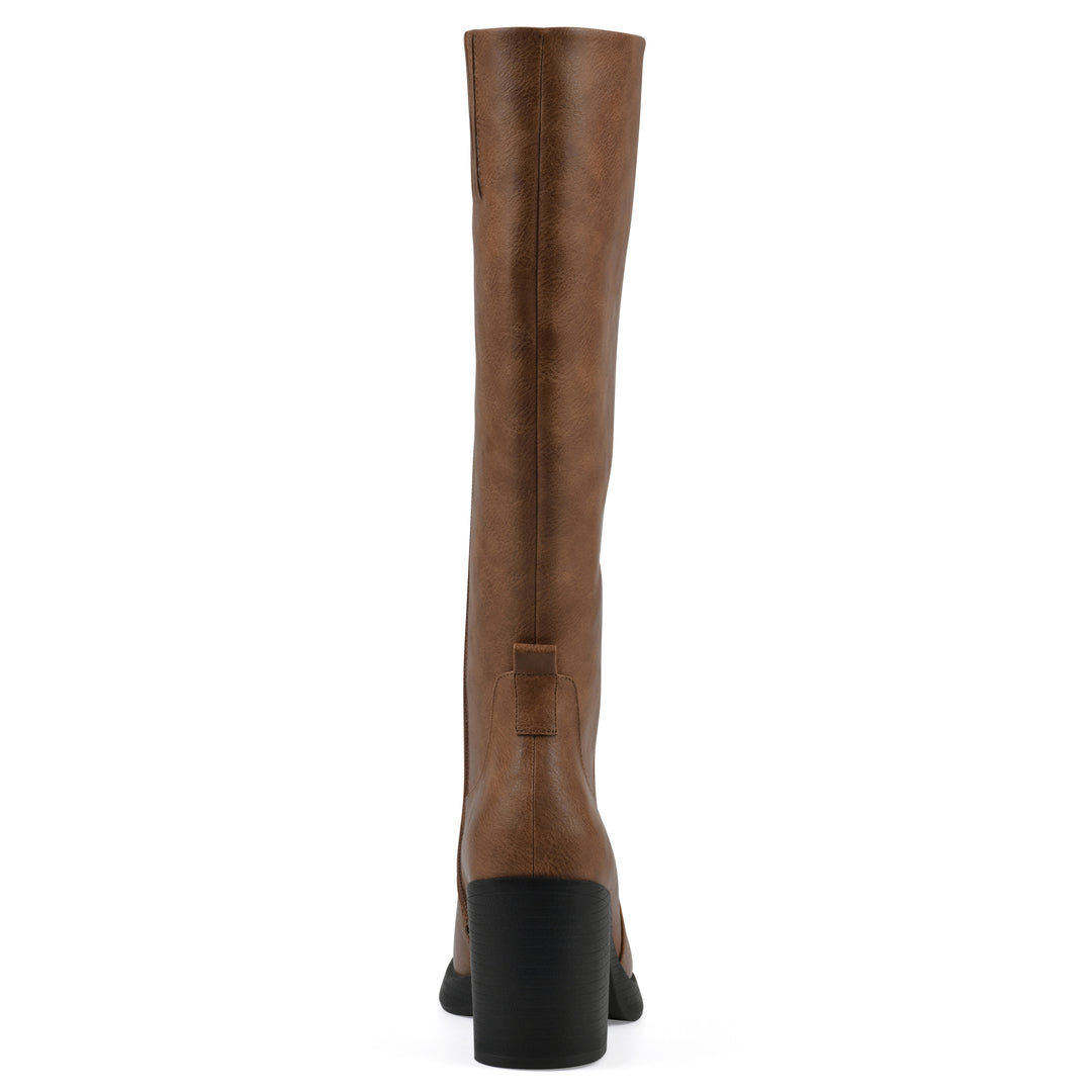 Mackle Tall Boot - Dark Natural Faux Leather