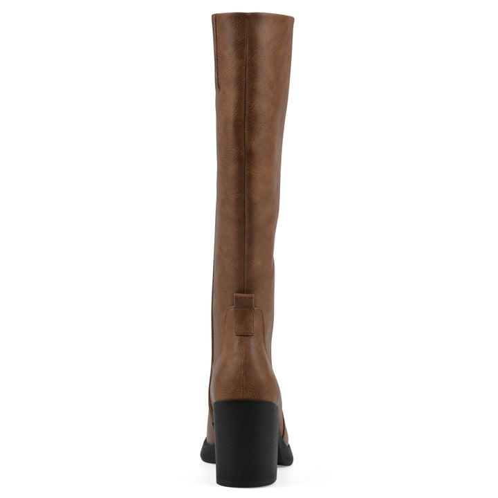 Mackle Tall Boot - Dark Natural Faux Leather
