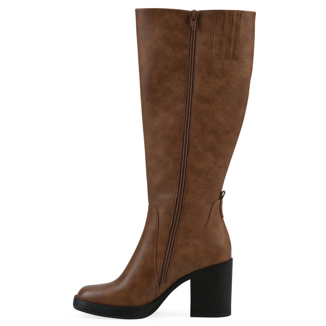 Mackle Tall Boot - Dark Natural Faux Leather